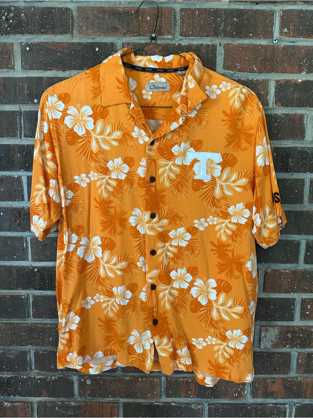 Vintage Orange Tennessee Volunteers Hawaiian Button Down Shirt